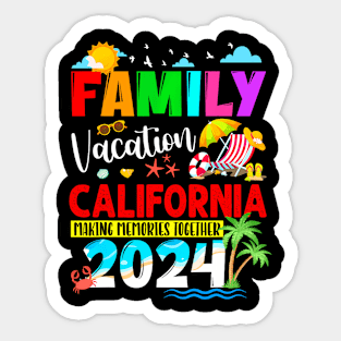 Family California Vacation 2024 Summer Holiday Trip Sticker